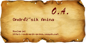 Ondrásik Anina névjegykártya